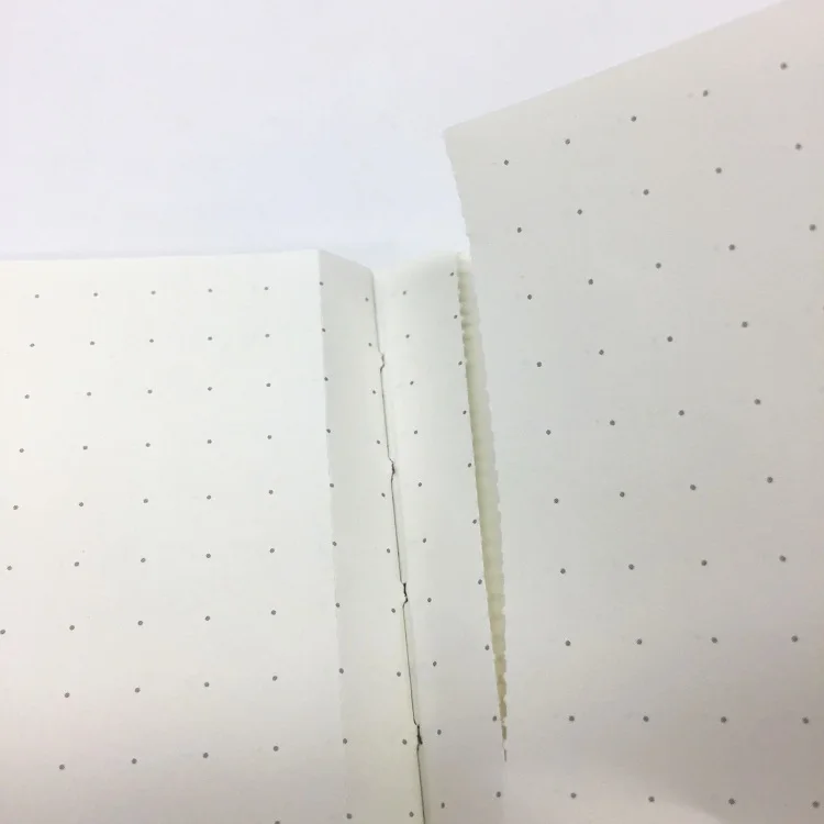 Custom Nude Spine Gule Thread Binding A5 Dot Grid Notebook With Perforated Pages