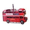 Creative Vintage London Bus Model With Penholder Handmade Metal Ornaments Vintage Home Decor Ultra-realistic Old-fashioned Bus