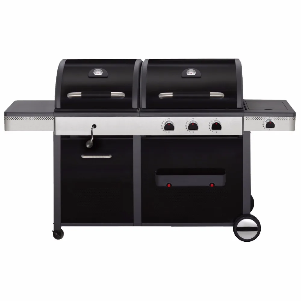Outdoor Houtskool en Propaan bbq Combo BBQ Commerciële Gas Houtskool