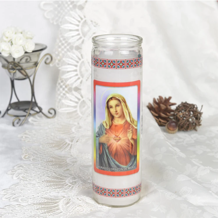 Long Burning Time Religious Candles With Vela Sagrado Corazon De Maria Buy Custom Religious