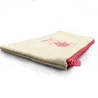 custom printed small cotton canvas pouch with zipper