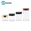 Small smell proof jar glass container 3 oz jars wholesale, frosted medical jar water transfer printing bottle gold lid
