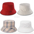 2018 Fashion Double Sides Bucket Hat Custom Cotton Reversible Bucket Sun Hat Cap Fishing Hat
