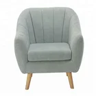 Modern Luxury European Restaurant Recliner Fabric Upholstered Armchairs Lounge Single Sofa Chairs for Living Room,Hotel