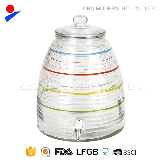 10 l drink beverage dispenser glass jar with stand