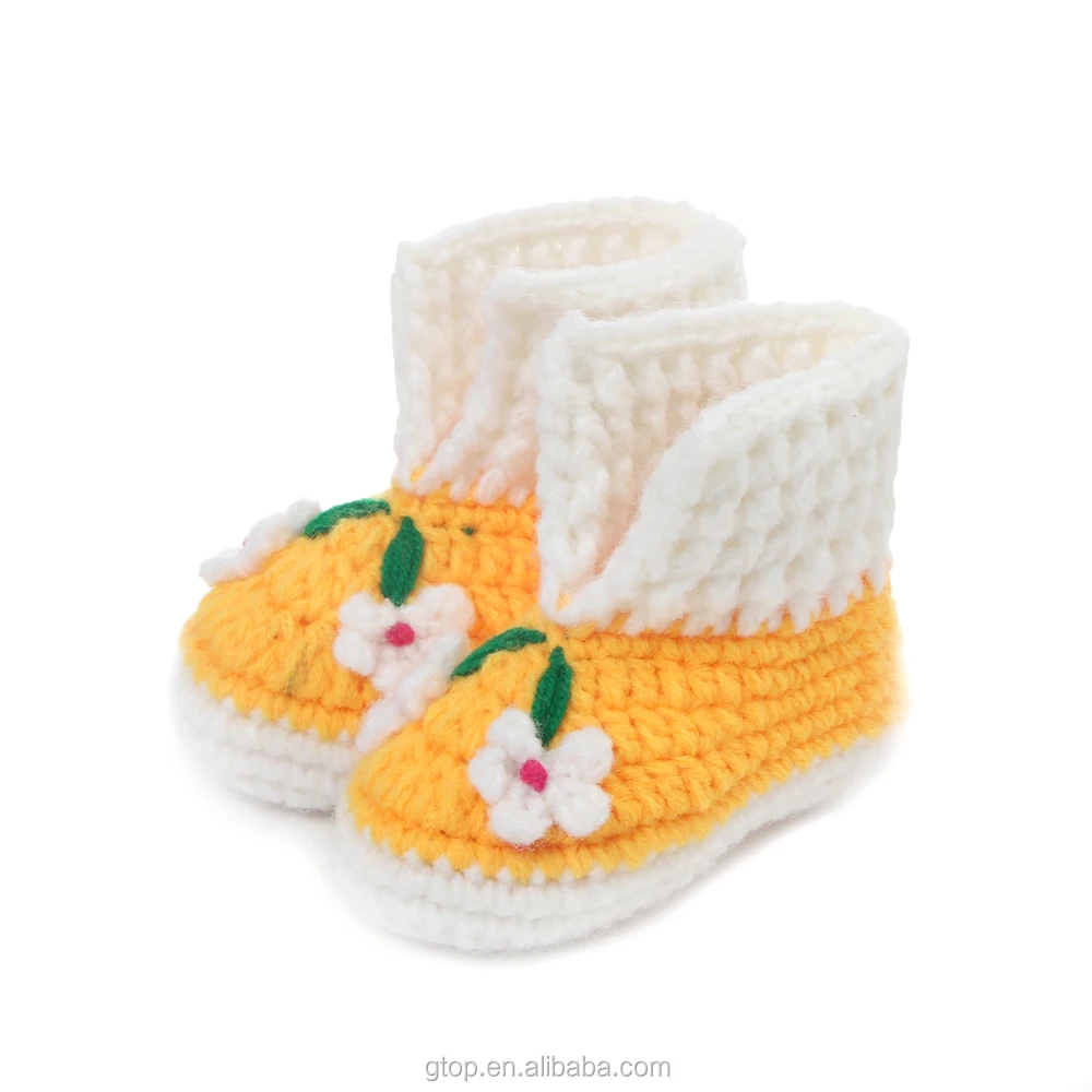 Baby Handmade Crochet Boots Shoes Supplier for 1-10 months old B-0016