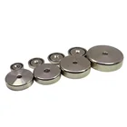 Flat cup shape rare earth magnet with countersunk hole