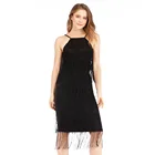 MANULENA Women Sexy Backless Halter Bandage Tassel Dress