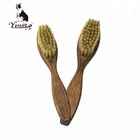 Wooden natural white pig hair bristle brush shoe cleaning brush set