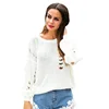 Spring Women sweater knitted regular Sleeve O neck Solid color Sweater Pullover