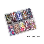 Art Foil Nail Art Box 2019 New 10 Designs Box Package Nail Art Foil Transfer Paper