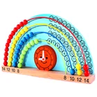 Early learning Wooden rainbow counting abacus beads,Multifunction wooden toy Abacus Rack with blackboard