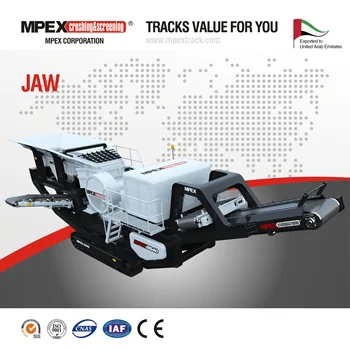 MPEX Portable tracked mobile jaw crusher plant for quarry, primary crushing, rock crusher