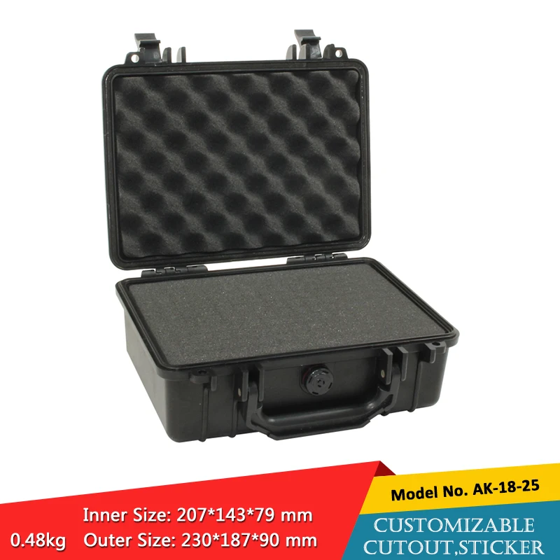 szomk IP67 hard storage box waterproof plastic tool box plastic equipment case with foam (3)