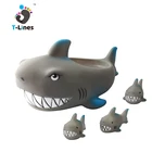 Baby floating bath rubber shark toy with whistle