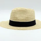Wholesale cheap Beach Men Women Crochet summer sun hat premium raffia straw panama hat