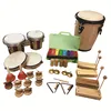 custom export factory direct kids wooden hand drum percussion musical instrument set