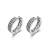 Onier Fashion rhodium plated double c earrings white zircon hollowed-out earing for girl