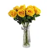 High quality artificial flannel rose bouquet real touch DIY flowers arrangements in vase