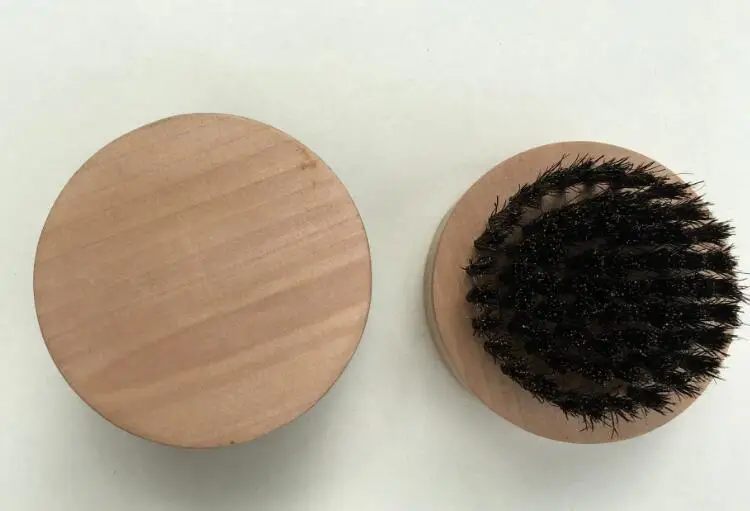 Black Wild Boar Bristle brush round wooden handle for Men shaving brush wooden carving can be logo