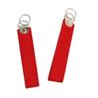 Manufacture embroidered textile custom fabric keychain
