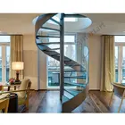 China manufacture glass Spiral Staircase Indoor exterior stair