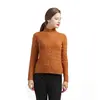 2019 Fashionable soft warm knit high neck brown cashmere women pullover sweater