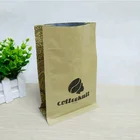 Recyclable Kraft paper bag with valve coffee bean packaging square bottom zipper pouch