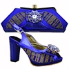 Blue dress shoes and matching bags with stones diamond for party in style Various color selection