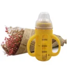 Leatch Wholesale Food Grade BPA Free Silicone Glass Feeding Unique Baby Bottle