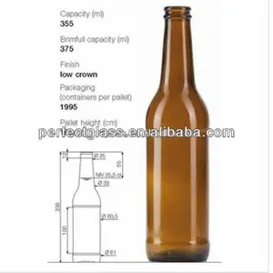 amber/clear glass beer bottle