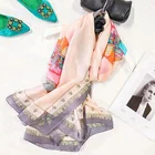 2018 Large Long Lady Fashion Digital Print Custom Design Print Silk Neck Scarf and Shawl