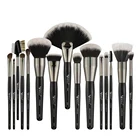 BEILI Premium Black Cosmetic Brush Kits Synthetic hair Concealer Eyebrow Lip 15PCS Fan Makeup Brush Set OEM