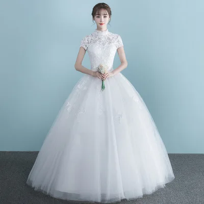 Vestido de novia boda Vestido 2018 de cuello alto
