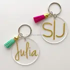 Inspire Transparent Blank Keychain Acrylic Tassel Keychain
