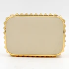 Wedding Box Handbag Liquid Evening Bag Rectangle Gold Acrylic Crystal Stone Clutch Bag