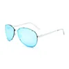High quality Colored Mirror Lens rimless pilot sunglasses fashion Sun glasses for women