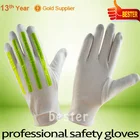 High Performance White Cotton Reflective Fluorescent Stripe Traffic Police Glove With Great Low Price