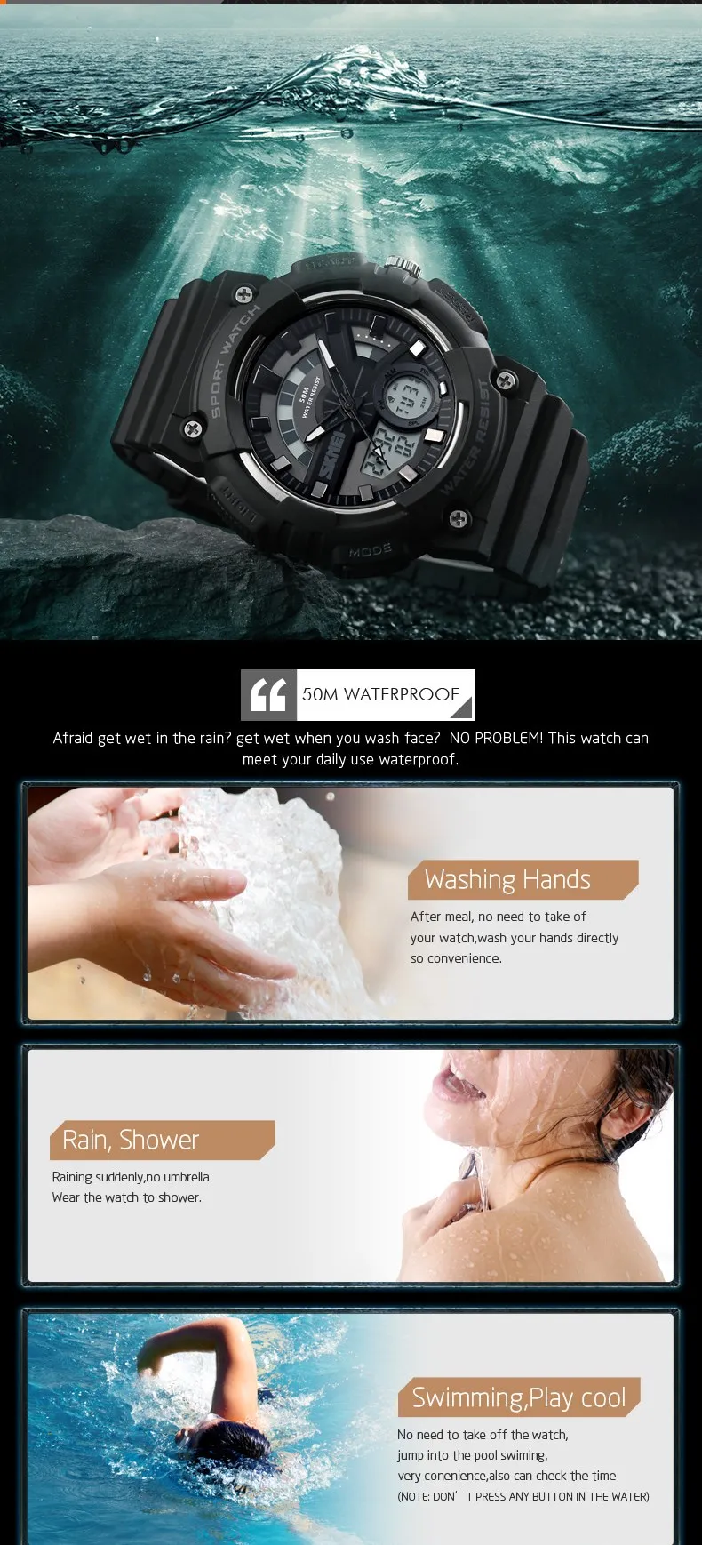 Jam tangan sport fashion alarm clock digital watches