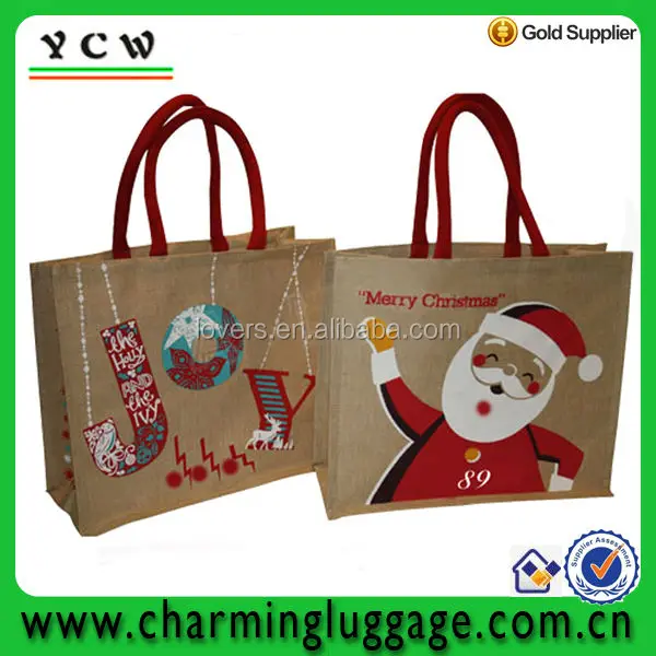 jute christmas gift bag/jute gunny bags