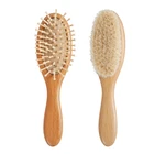 2019 Fashion Safe Wooden Goat Hair Baby Hair Brush And Comb Set