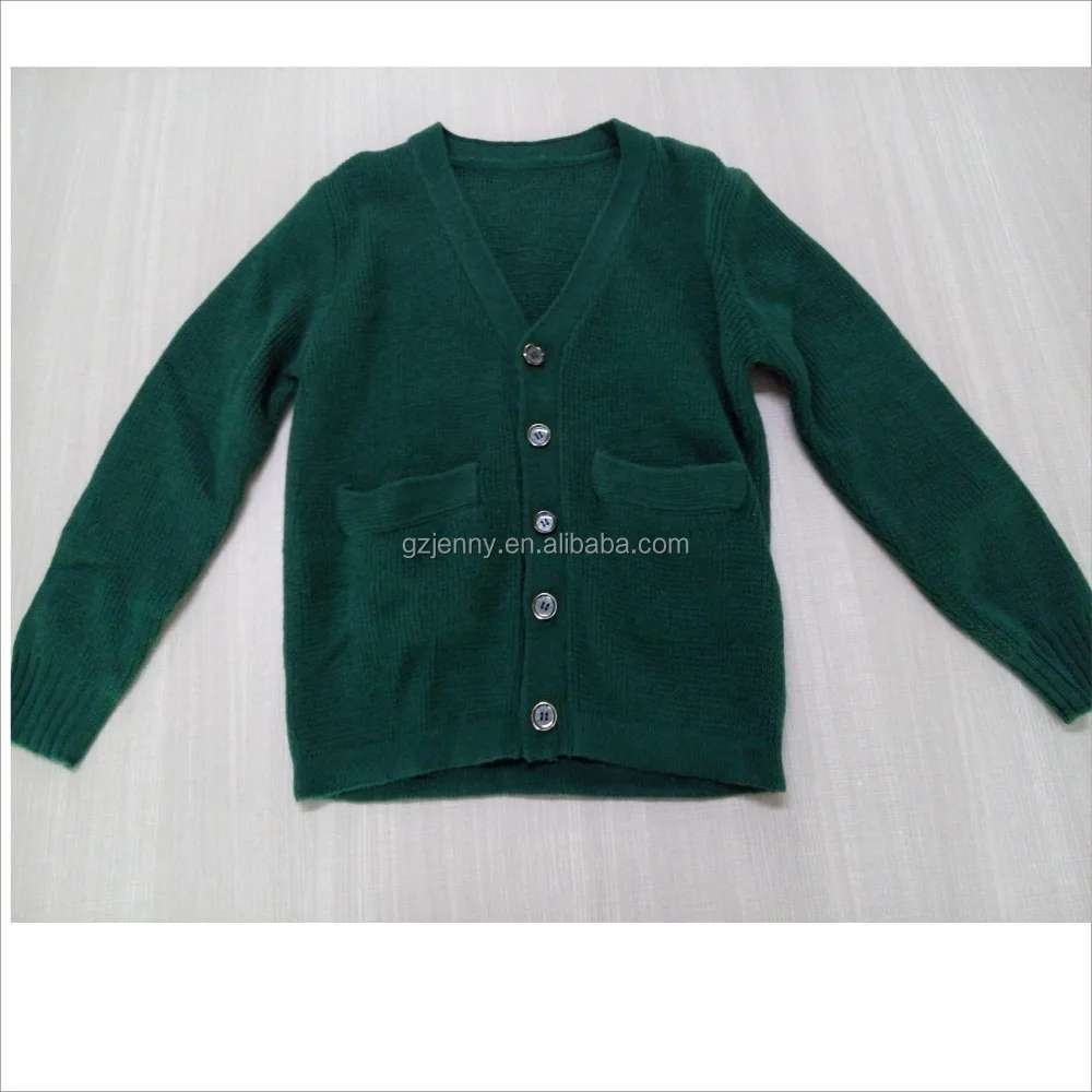 fashion long sleeves v neck school uniforms cardigan sweater