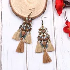 Alloy Coffee Flower Tassels Earring Temperament Elegant Earring