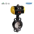 COVNA Gas Control Wafer Centerline Cast Iron Butterfly Valve With Pneumatic Actuator