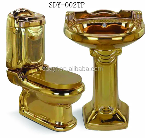 Сантехника золотой цвет Туалет набор Ванная комната Золотой туалет и бассейна