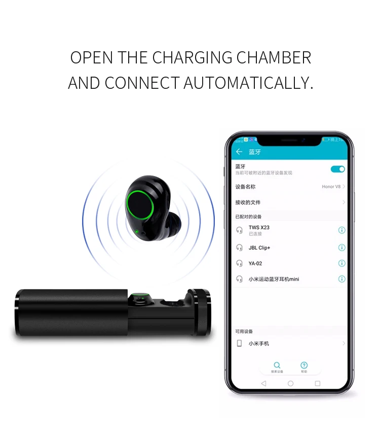 XBOON TWS earbuds nice design X23D blue tooth wireless earphones headphones - ANKUX.COM