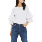 new latest hot sale women design white latest fashion ladies lace blouse