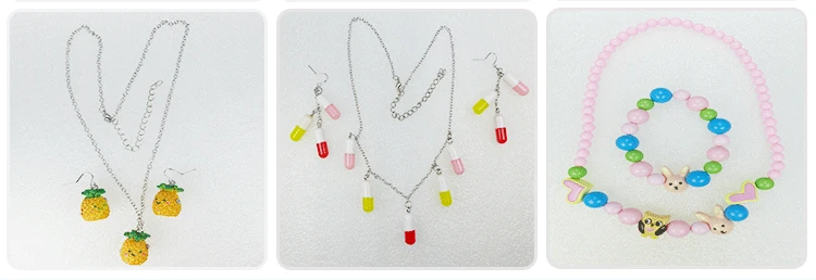 kids jewelry set mixed eco-friendly cute animal pendant bead resin custom necklace