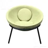 Modern home furniture coffee chair Metal round lounge sofa chair fabric velvet armchair