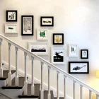 Different Types Black White Photo Gallery Wood Multi Picture Frame Sets